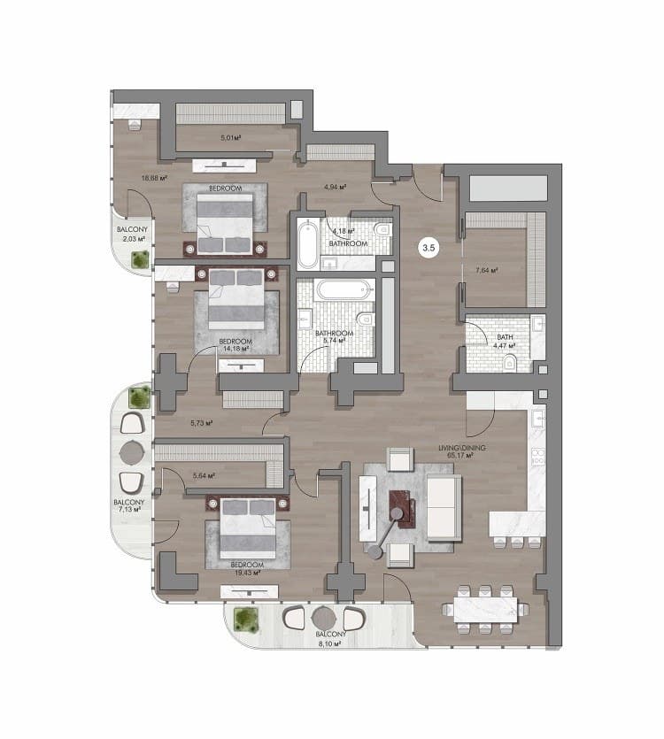 Планировка квартиры 3.5